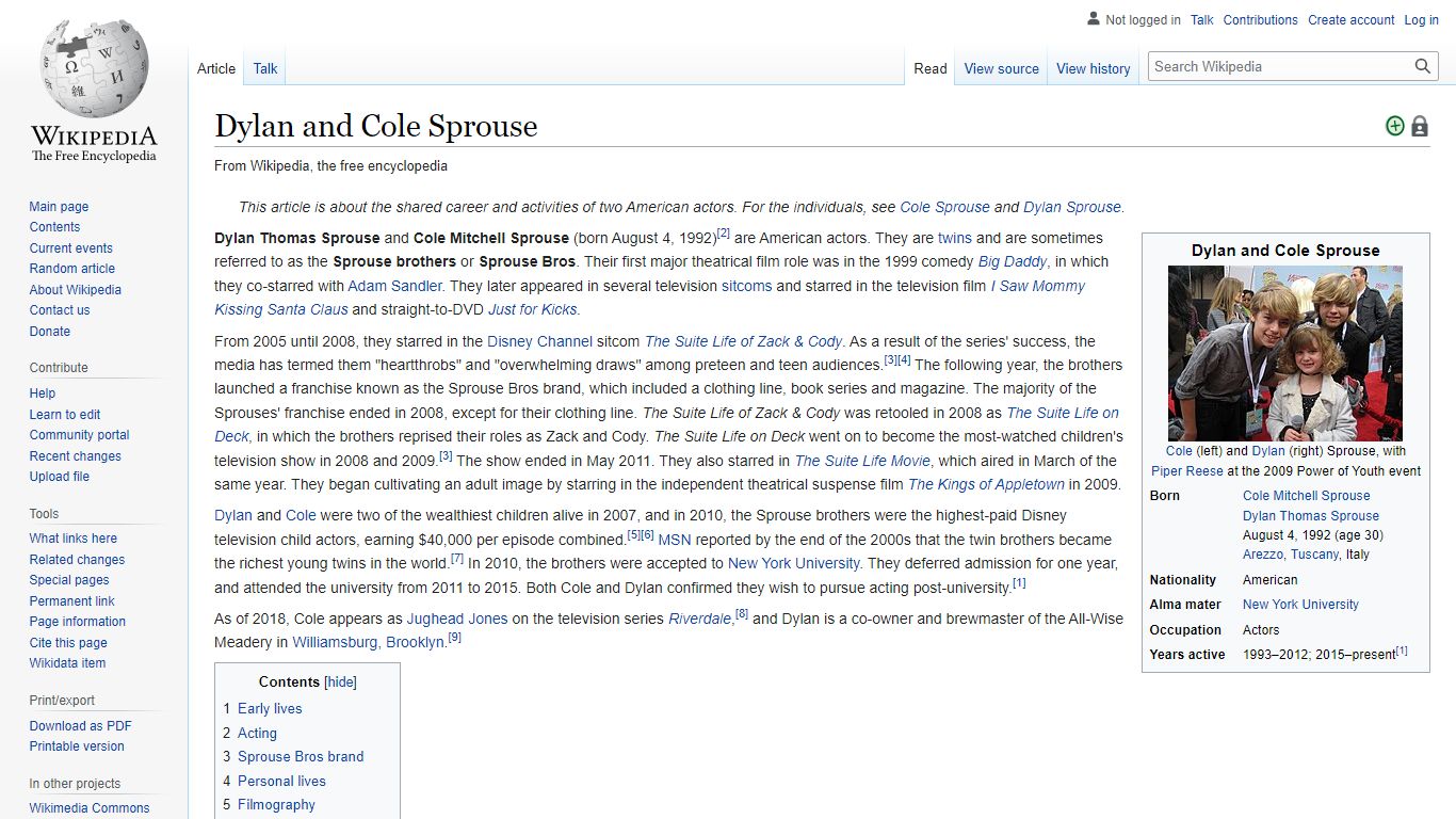 Dylan and Cole Sprouse - Wikipedia