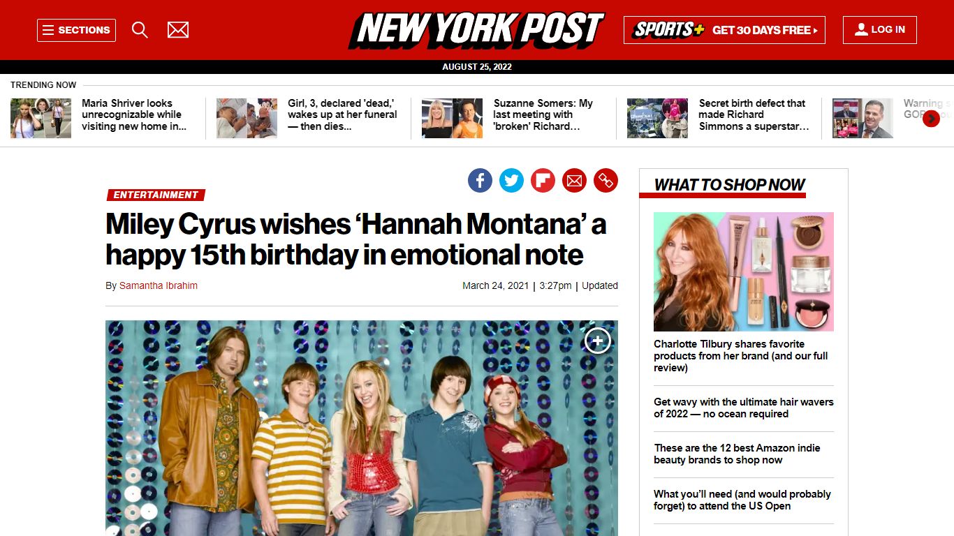 'Hannah Montana' turns 15 today: See where the cast is now - New York Post